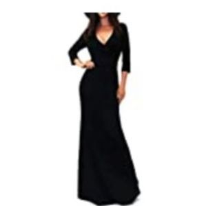 V neck floor length dress